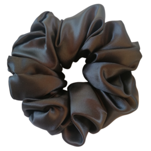 Μαύρο Scrunchie - ύφασμα, σατέν, λαστιχάκια μαλλιών