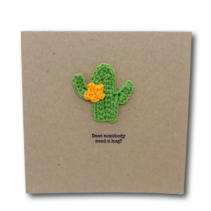 Ευχετήρια κάρτα - Κάκτος - crochet, βελονάκι, κάκτος, χιουμοριστικό, κάρτα ευχών, γενική χρήση