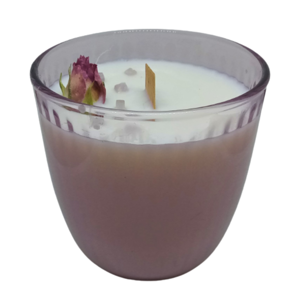 Χειροποίητο κερί σόγιας σε ροζ nude γυάλινο ποτήρι με άρωμα της επιλογής σας ( 275 ml ) - αρωματικά κεριά, σόγια, αρωματικό χώρου, soy wax - 3
