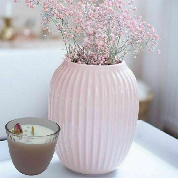 Χειροποίητο κερί σόγιας σε ροζ nude γυάλινο ποτήρι με άρωμα της επιλογής σας ( 275 ml ) - αρωματικά κεριά, σόγια, αρωματικό χώρου, soy wax - 4
