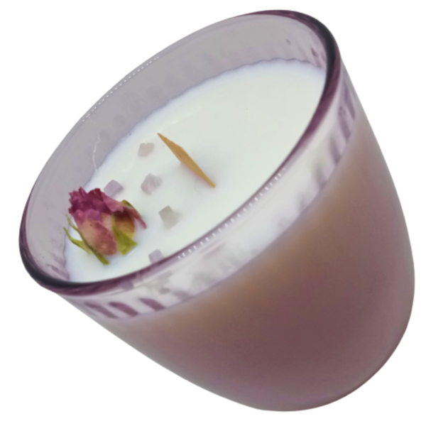 Χειροποίητο κερί σόγιας σε ροζ nude γυάλινο ποτήρι με άρωμα της επιλογής σας ( 275 ml ) - αρωματικά κεριά, σόγια, αρωματικό χώρου, soy wax - 5