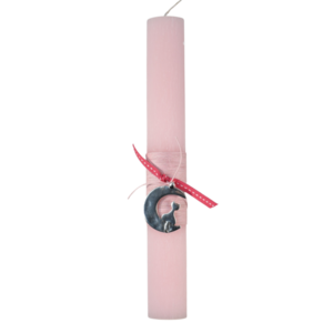 Γυναικεία πασχαλινή λαμπάδα με γατάκι μεταλλικό ροζ 26cm - κορίτσι, λαμπάδες, για ενήλικες, για εφήβους, ζωάκια - 2