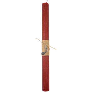Γυναικεία πασχαλινή λαμπάδα με μεταλλική νότα κόκκινη 30cm - κορίτσι, λαμπάδες, για ενήλικες, για εφήβους - 3