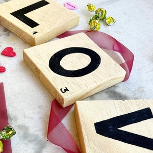 ΞΥΛΙΝΑ ΓΡΑΜΜΑΤΑ SCRABBLE ΜΕ ΑΚΡΥΛΙΚΑ ΧΡΩΜΑΤΑ ΜΑΥΡΑ - 10εκ*10εκ - ξύλο, πίνακες & κάδρα, ακρυλικό, διακοσμητικά - 3