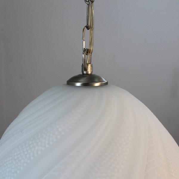 Μονόφωτο νίκελ ματ με γυαλί λευκό ανάγλυφο - οροφής - 2