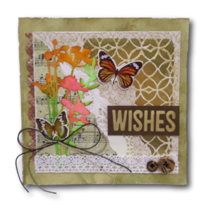 Ευχετήρια κάρτα με πεταλούδες - λουλούδια, γάμος, γενέθλια, γιορτή της μητέρας