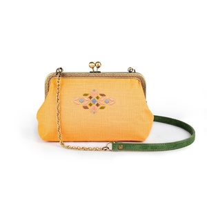 clutch τσάντα σε κίτρινο χρώμα - ύφασμα, clutch, all day, χειρός, μικρές