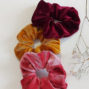 Scrunchies βελούδο σε διάφορα χρώματα - ύφασμα, για τα μαλλιά, λαστιχάκια μαλλιών - 2