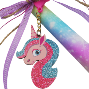 Λαμπάδα μπρελόκ unicorn - κορίτσι, λαμπάδες, μονόκερος, για παιδιά, για εφήβους
