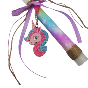 Λαμπάδα μπρελόκ unicorn - κορίτσι, λαμπάδες, μονόκερος, για παιδιά, για εφήβους - 2
