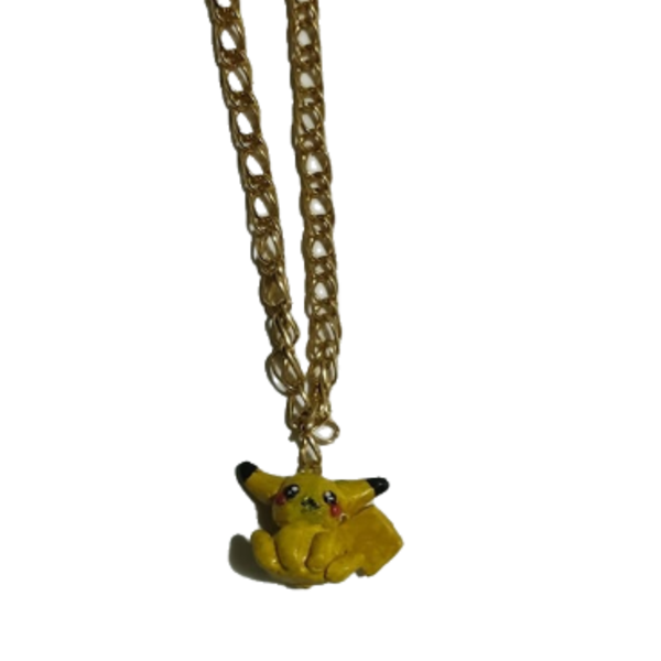 Αλυσίδα με πόκεμον Pikachu - αλυσίδες, πηλός, κοντά