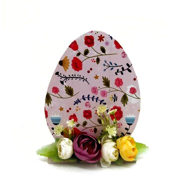 Πασχαλινό ξυλινο αυγό, διακοσμητικό με λουλούδια - λουλούδια, βαφτιστήρι, διακοσμητικά, πασχαλινά αυγά διακοσμητικά, για παιδιά - 2