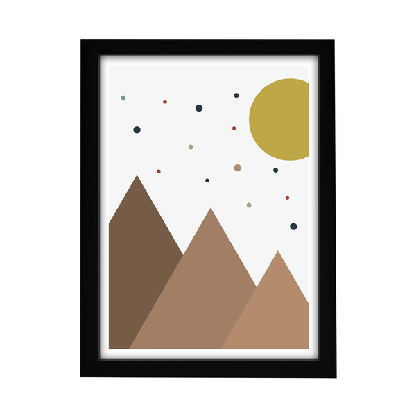 Καδράκι με εκτύπωση Minimal Mountains Α3 - πίνακες & κάδρα, κορίτσι, αγόρι, παιδικά κάδρα