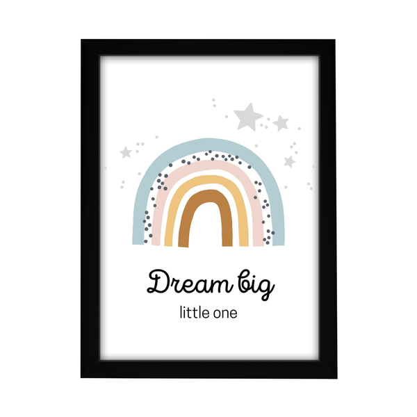 Κάδρο με εκτύπωση "Dream Big" A3 - πίνακες & κάδρα, κορίτσι, προσωποποιημένα, παιδικά κάδρα