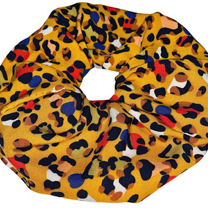 Scrunchie λαστιχάκι μαλλιών XXL size “Leopard colorful” - ύφασμα, animal print, λαστιχάκια μαλλιών