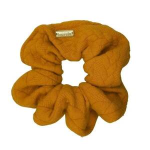 Scrunchie classic braids caramel - ύφασμα, χειροποίητα, λαστιχάκια μαλλιών