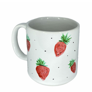 Πορσελάνινη Κούπα Strawberries - κεραμικό, πορσελάνη, άνοιξη, κούπες & φλυτζάνια