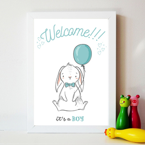 Κορνίζα Καλωσορίσματος Βρέφους Welcome It's a boy/ It's a girl! 21x30cm - πίνακες & κάδρα, κορίτσι, αγόρι, δώρο, παιδικά κάδρα - 2