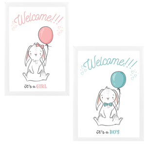 Welcome It's a boy / It's a girl ! Κορνίζα Καλωσορίσματος 15x20cm - πίνακες & κάδρα, κορίτσι, δώρο, δωμάτιο παιδιών, παιδικά κάδρα - 2