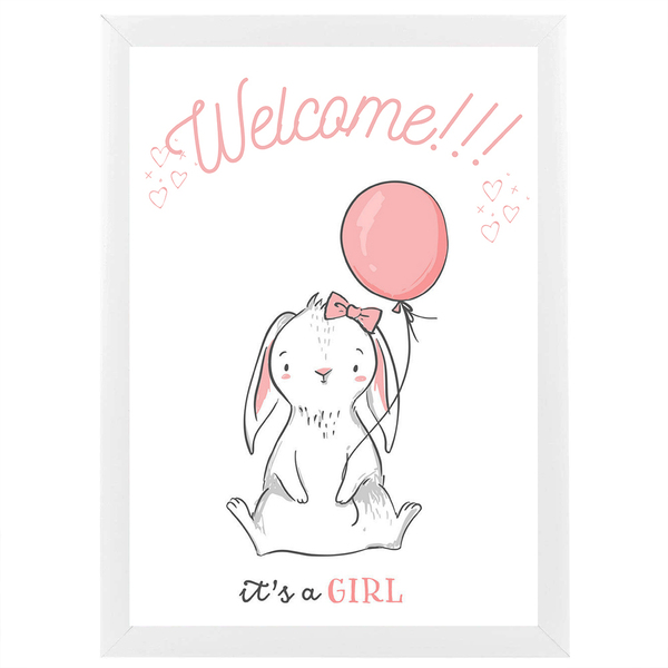 Welcome It's a boy / It's a girl ! Κορνίζα Καλωσορίσματος 15x20cm - πίνακες & κάδρα, κορίτσι, δώρο, δωμάτιο παιδιών, παιδικά κάδρα - 3