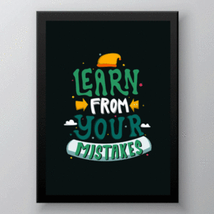 Inspirational Poster "Learn From Your Mistakes" Σε Πλαστική Κορνίζα 21x30 - πίνακες & κάδρα, δώρο, αφίσες