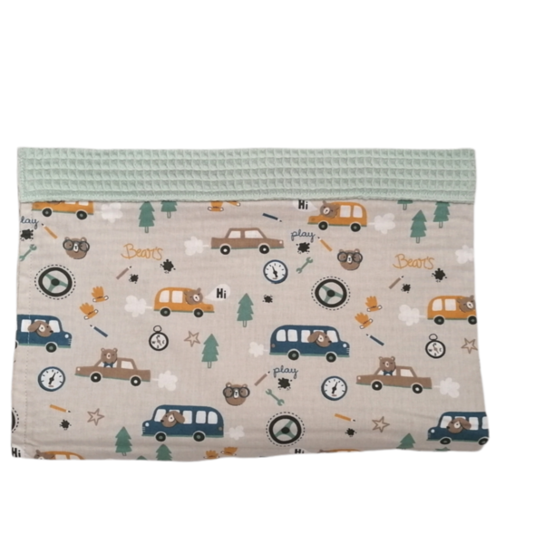 Βρεφική κουβέρτα πικέ "Ζωάκια με οχήματα" - δώρο, unisex, βρεφικά, ζωάκια, κουβέρτες - 4