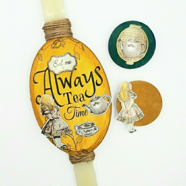 Λαμπάδα Always Tea Time ( 35 cm) - κορίτσι, λαμπάδες, χειροποίητα, για παιδιά, ήρωες κινουμένων σχεδίων