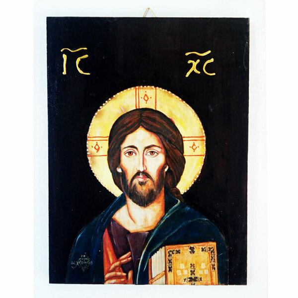 Ιησούς Χριστός Ευλογών Εικόνα Σε MDF Επιφάνεια 18x24cm - πίνακες & κάδρα, πίνακες ζωγραφικής