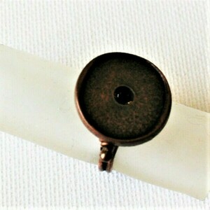 Χάλκινο boho δαχτυλίδι αυξομειούμενο με στρογγυλή σφυρήλατη πλάκα - χαλκός, μέταλλο, boho, μεγάλα, αυξομειούμενα - 2