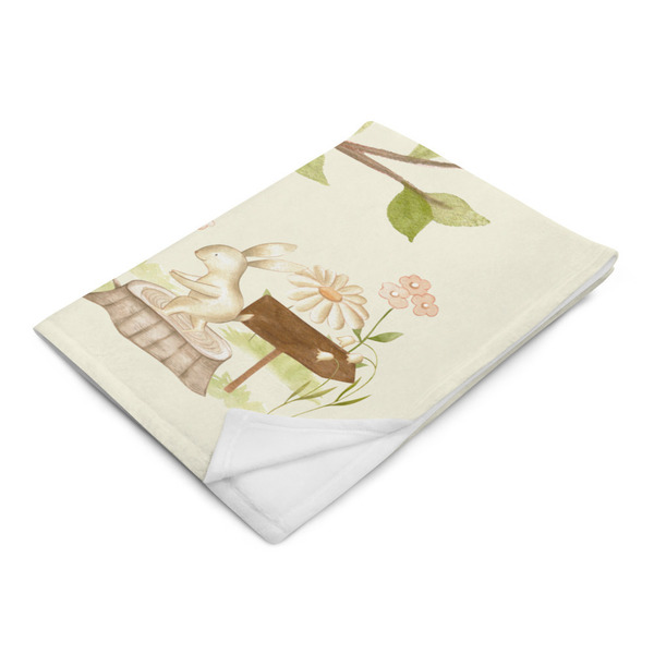 Βρεφική κουβέρτα κούνιας με θέμα ζωάκια του δάσους 127 Χ 153 εκ - κορίτσι, κουβέρτες - 4