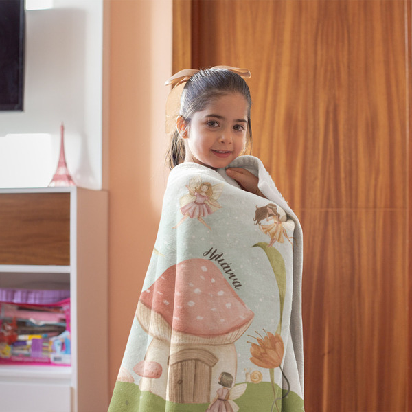 Παιδική κουβέρτα με όνομα με θέμα Νεραϊδούλες - Βρεφική κουβέρτα κούνιας 127 Χ 153 εκ - Looloo & Co - κορίτσι, νεράιδα, δώρα για βάπτιση, κουβέρτες - 2