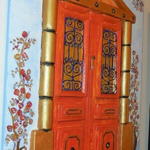 Ζωγραφική σε ξύλο 45χ 35 εκ. Πρόσοψη παραδοσιακή - πίνακες & κάδρα, πίνακες ζωγραφικής - 2