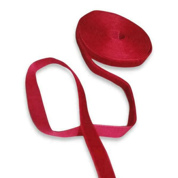 3 μ. Κόκκινο βελούδο κορδέλα 10 mm - διακοσμητικά, για τα μαλλιά, υλικά κοσμημάτων, υλικά κατασκευών - 2