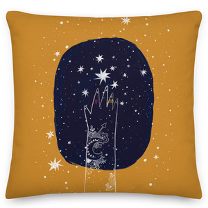 Μαξιλάρι διακοσμητικό Halloween 45x45 εκ.100% Polyester - Looloo & Co - Moon Witch - Let's get witchy - φεγγάρι, halloween, μαξιλάρια