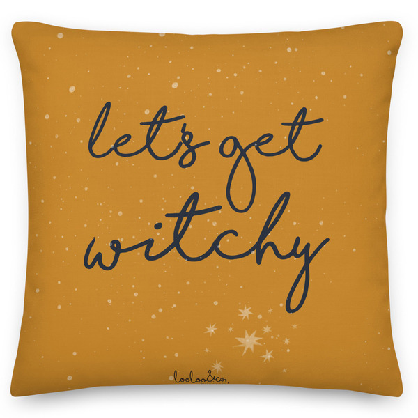 Μαξιλάρι διακοσμητικό Halloween 45x45 εκ.- χωρίς γέμισμα - 100% Polyester - Looloo & Co - Moon Witch - Let's get witchy - φεγγάρι, halloween, μαξιλάρια - 2