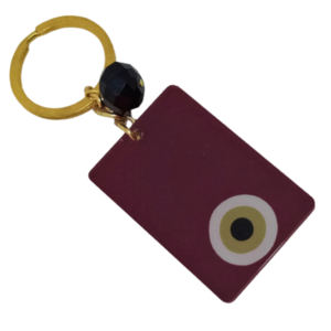 Μπρελόκ από πλεξιγκλάς μπορντό χρώμα με μάτι ( 11 εκ. ) - δώρο, plexi glass, δώρα για γυναίκες, σπιτιού - 2