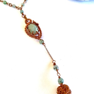 Κολιέ “copper bead” - ημιπολύτιμες πέτρες, χαλκός, κοντά