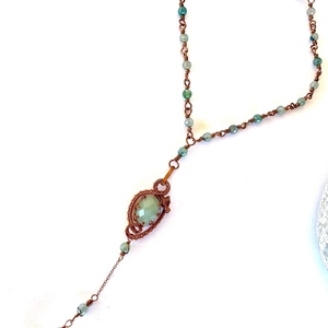 Κολιέ “copper bead” - ημιπολύτιμες πέτρες, χαλκός, κοντά - 2
