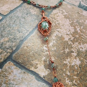Κολιέ “copper bead” - ημιπολύτιμες πέτρες, χαλκός, κοντά - 5