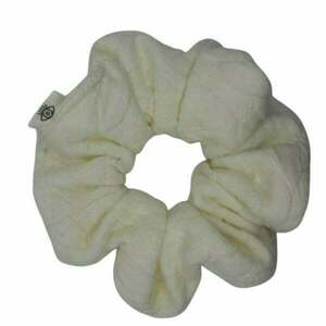 Scrunchie classic braids λευκό - ύφασμα, χειροποίητα, λαστιχάκια μαλλιών