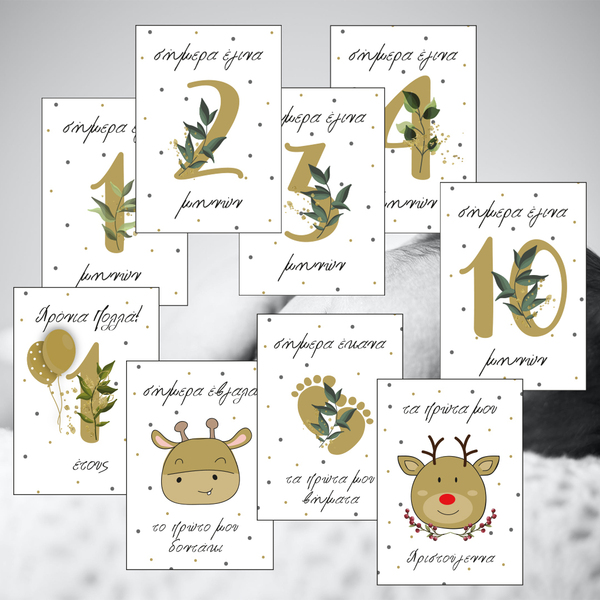 Milestones Κάρτες μωρού Baby Milestones Cards - κάρτες