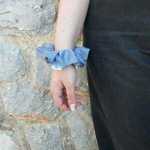 Scrunchie classic satin τζιν - ύφασμα, σατέν, λαστιχάκια μαλλιών, satin scrunchie - 2