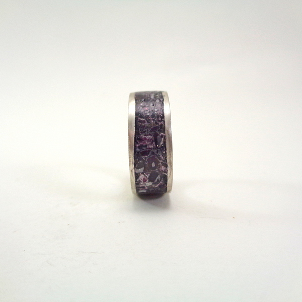 Ασημένιο Δαχτυλίδι Με inlay Γρανάδας - ασήμι, ημιπολύτιμες πέτρες, σταθερά, μεγάλα - 3