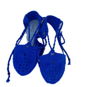 Blue Cretan style lace shoe. - αρχαιοελληνικό