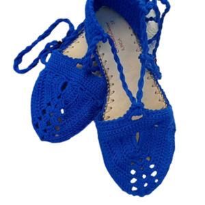 Blue Cretan style lace shoe. - αρχαιοελληνικό - 2
