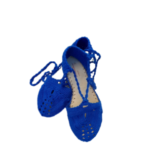 Blue Cretan style lace shoe. - αρχαιοελληνικό - 3