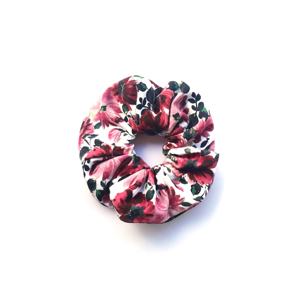 "Roses" scrunchies set (3 τεμάχια) - ύφασμα, λαστιχάκια μαλλιών - 3