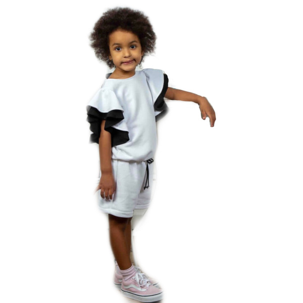 Βαμβακερή, χειροποίητη ολόσωμη φόρμα εκρού - κορίτσι, βρεφικά φορμάκια, παιδικά ρούχα, βρεφικά ρούχα - 2