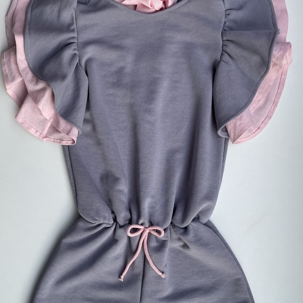 Βαμβακερή, χειροποίητη ολόσωμη φόρμα εκρού - κορίτσι, βρεφικά φορμάκια, παιδικά ρούχα, βρεφικά ρούχα - 3