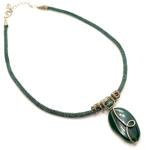 Κολιέ “Viking chain” πράσινο από χαλκό και αλπακά - ημιπολύτιμες πέτρες, χαλκός, αλπακάς, κοντά, boho